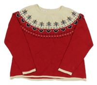 Smetsnovo-červený sveter so sedíčky