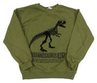 Khaki mikina s kostrou dinosaura H&M