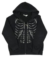 Čierna prepínaci mikina s kamienkami a kapucňou H&M