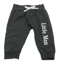 Tmavosivé melírované ľahké tepláky s nápisom