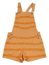 Oranžové batikované riflové laclové kraťasy Denim Co.