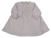 Svetloružové teplákové šaty s kamienkami