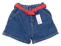 Nové - Modré riflové papar bag kraťasy s páskem Denim Co.