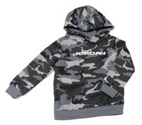 Šedo-černá army mikina s kapucí Nike Jordan