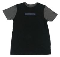 Čierno-sivé tričko s nápisom