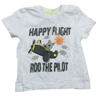 Biele tričko s nápisom a lietadlom  Topolino