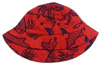 Červený plátenný klobúk s rybičkami zn. Next