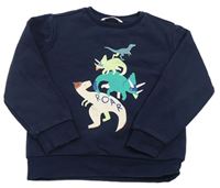 Tmavomodrá mikina s dinosaurami zn. M&S