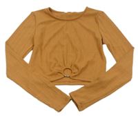 Béžové rebrované crop tričko Matalan