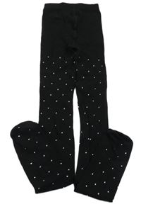 Čierne pančuchy s kamienkami H&M