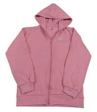 Růžová propínací mikina se srdíčkem a kapucí Dopodopo