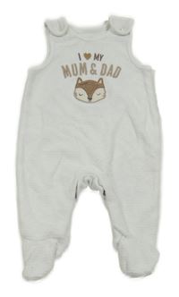 Bílé sametové dupačky s liškou CA