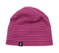 Růžovo-tmavorůžová pruhovaná vlněná pletená čepice 