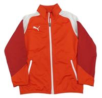 Červeno-bílá propínací sportovní mikina Puma