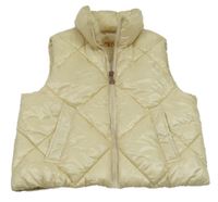 Vanilková zateplená šušťáková vesta Zara