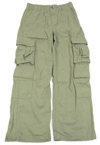 Khaki cargo plátěné kalhoty Primark