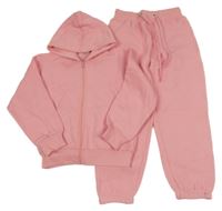 2set - Světlerůžová propínací mikina s kapucí + tepláky 