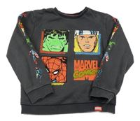 Tmavosivá mikina s hrdinami M&S