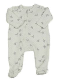 Biely prešívaný overal s vtáčky George