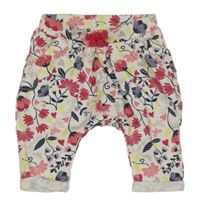 Bílé květované tepláky Nutmeg