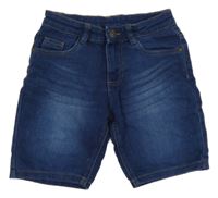 Tmavomodré teplákové riflové kraťasy Pepperts