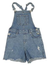 Modré rifľové na traké kraťasy s vyšúchaním C&A vel. 176