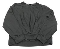 Tmavosivá oversize nařasená mikina