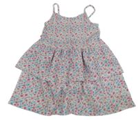 Biele vrstvené kvetované šaty Primark