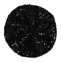 Černý flitrový baret