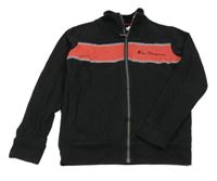 Čierna prepínaci mikina s prúžkami a logom Ben Sherman