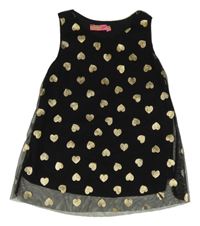 Čierne sieťované šaty so srdiečkami Akku