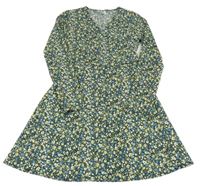 Farebné kvetované zavinovací šaty Zara