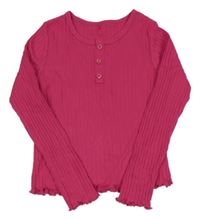 Ružové rebrované tričko s kroucenými lemy George