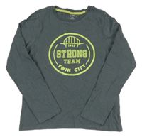 Sivé tričko s nápisom Kiabi