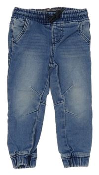 Modré teplákové cuff nohavice Denim Co.