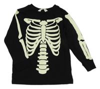 Čierne tričko s koslivcem H&M