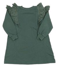 Khaki teplákové šaty s volánikmi H&M