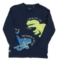 Tmavomodré triko s dinosaury Topolino