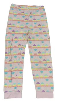 Světlerůžové pyžamové kalhoty s cupcakes a srdíčky Tu