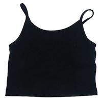 Čierny rebrovaný crop top