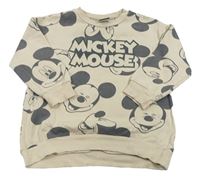 Béžová dlhá oversize mikina s Mickey George