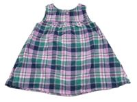 Lila-tmavomodro/zelené kockované šaty GYMBOREE.