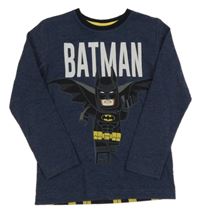 Tmavomodré melírované triko s lego Batmanem Next