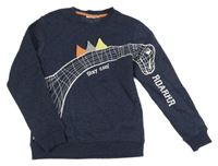 Tmavomodrá melírovaná mikina s dinosaurem Kids