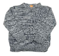 Čierno-biely melírovaný sveter PUSBLU