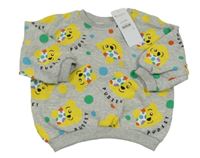 Nové - sivá melírovaná oversize mikina s medvídky Pudsey George