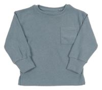 Modrošedá úpletová mikina s vreckom PRIMARK