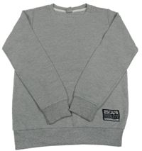 Sivá melírovaná rebrovaná mikina s nášivkou Y.F.K.