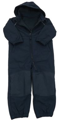 Tmavomodrá softshellová kombinéza s odepínací kapucí name it.