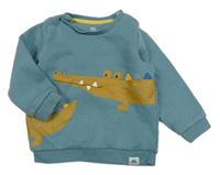 Modrošedá tepláková mikina s krokodýlkem F&F